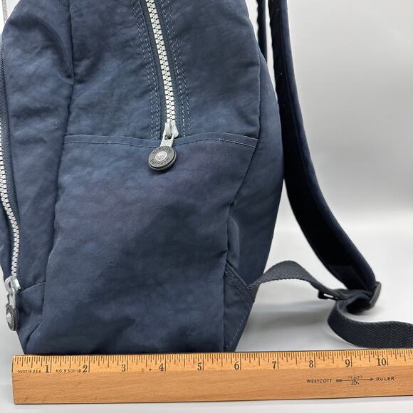 Kipling Large Unisex True Blue Backpack With Monkey Keychain Charm - Picture 10 of 12